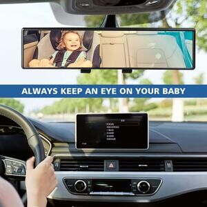 Car Universal 300mm Rear View Wide Angle Convex Clear Rearview Mirror Click On